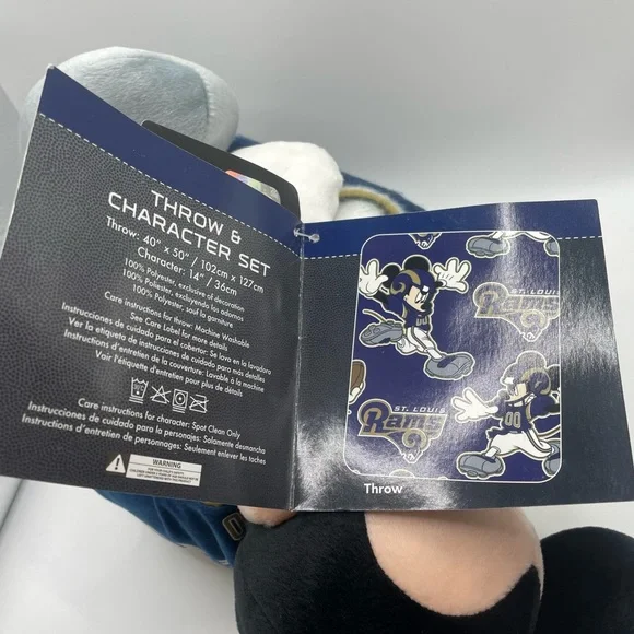 NWT Mickey Mouse St. Louis Rams Throw Blanket & Plush Set - Picture 4 of 4